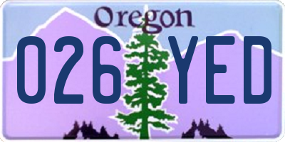 OR license plate 026YED