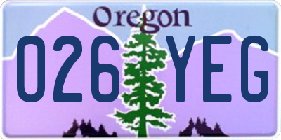 OR license plate 026YEG