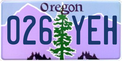 OR license plate 026YEH