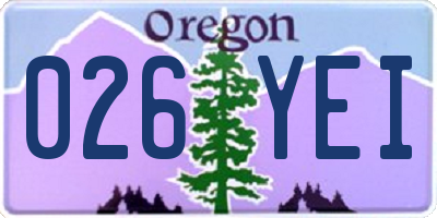 OR license plate 026YEI