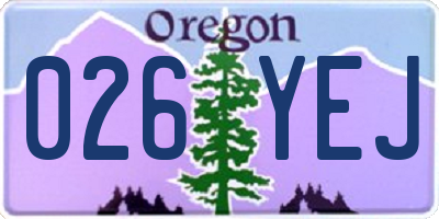 OR license plate 026YEJ