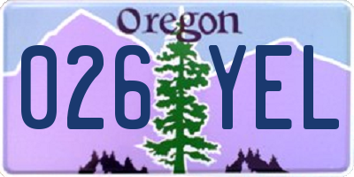 OR license plate 026YEL