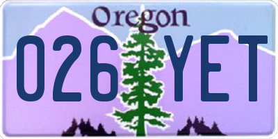 OR license plate 026YET