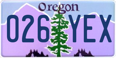 OR license plate 026YEX