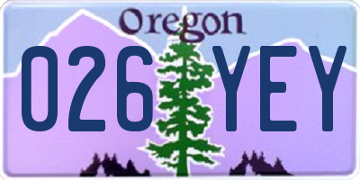 OR license plate 026YEY