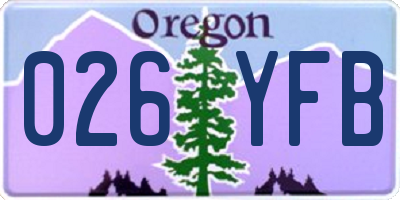 OR license plate 026YFB