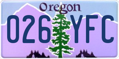 OR license plate 026YFC