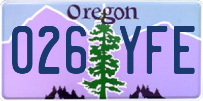 OR license plate 026YFE