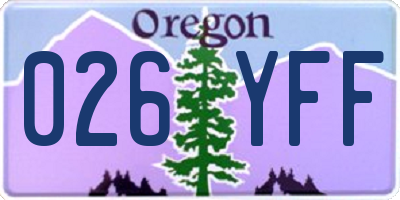 OR license plate 026YFF
