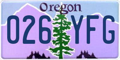 OR license plate 026YFG