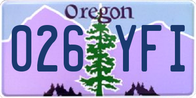OR license plate 026YFI