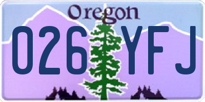 OR license plate 026YFJ