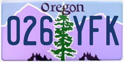 OR license plate 026YFK