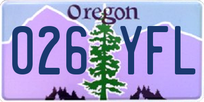 OR license plate 026YFL
