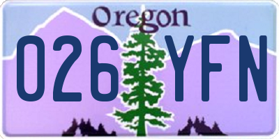 OR license plate 026YFN