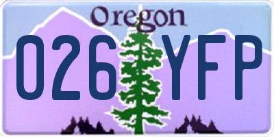 OR license plate 026YFP