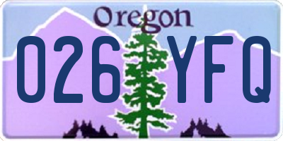 OR license plate 026YFQ