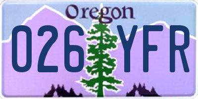 OR license plate 026YFR
