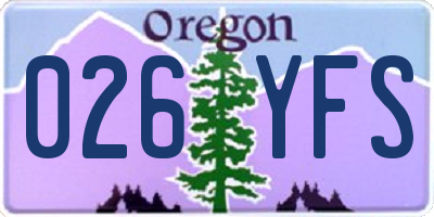 OR license plate 026YFS