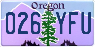 OR license plate 026YFU
