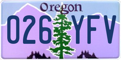 OR license plate 026YFV