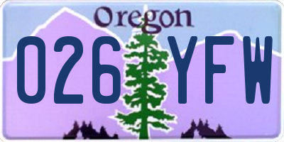 OR license plate 026YFW