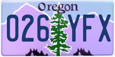 OR license plate 026YFX