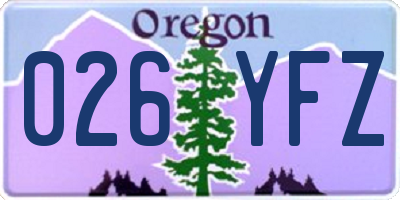 OR license plate 026YFZ