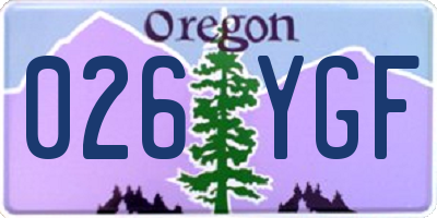 OR license plate 026YGF