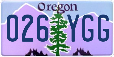 OR license plate 026YGG