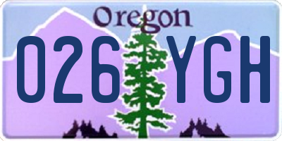 OR license plate 026YGH