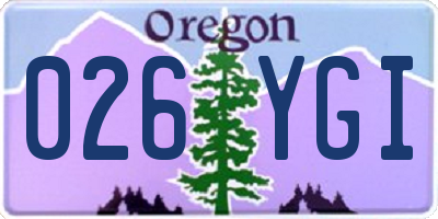 OR license plate 026YGI