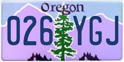OR license plate 026YGJ