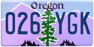 OR license plate 026YGK
