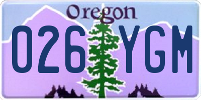 OR license plate 026YGM