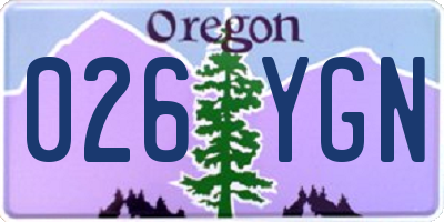 OR license plate 026YGN