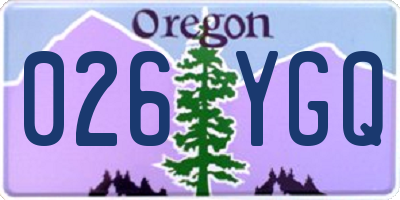 OR license plate 026YGQ