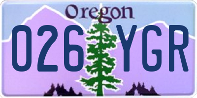 OR license plate 026YGR