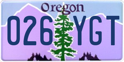 OR license plate 026YGT