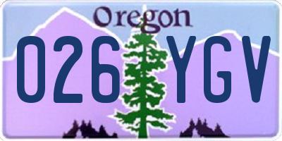 OR license plate 026YGV