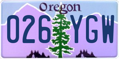 OR license plate 026YGW