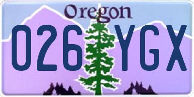 OR license plate 026YGX