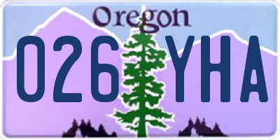 OR license plate 026YHA
