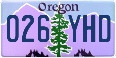OR license plate 026YHD