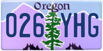 OR license plate 026YHG