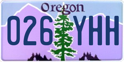 OR license plate 026YHH