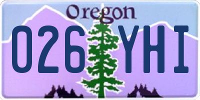 OR license plate 026YHI
