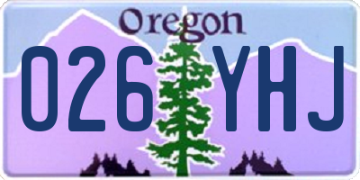 OR license plate 026YHJ