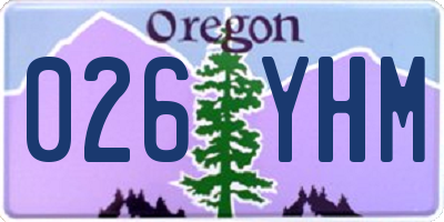 OR license plate 026YHM