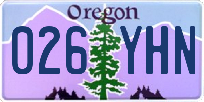 OR license plate 026YHN